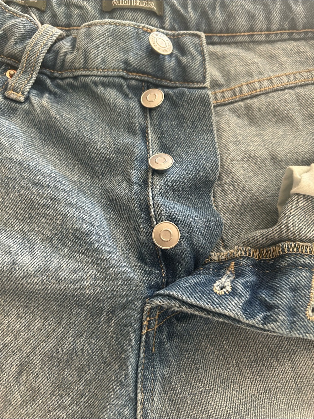 Wild Fable Y2K Grunge Distressed Longline Denim Shorts Size 12 - Picture 5 of 11